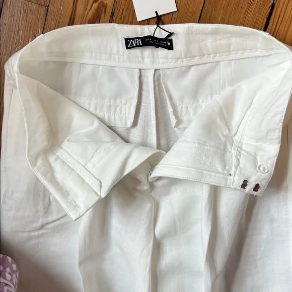 Zara White Wide Leg Pants - Picture 5 of 10